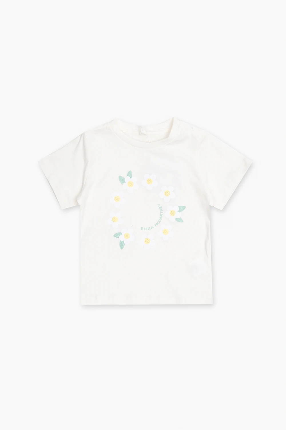 cream T-shirt with floral motif