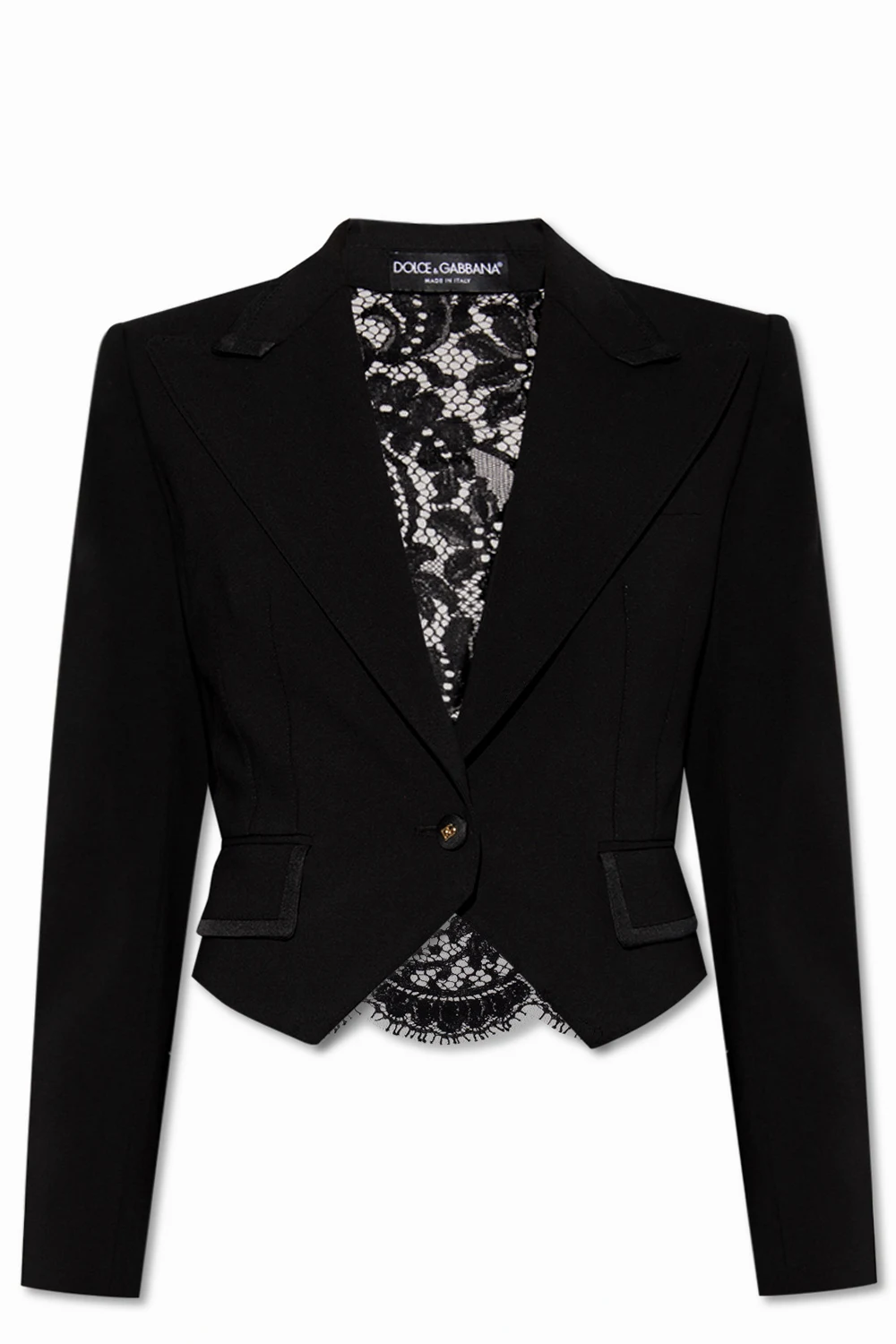 BLACK Cropped blazer with lace back