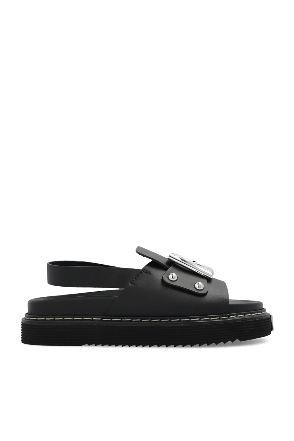 BLACK Sandals with logo