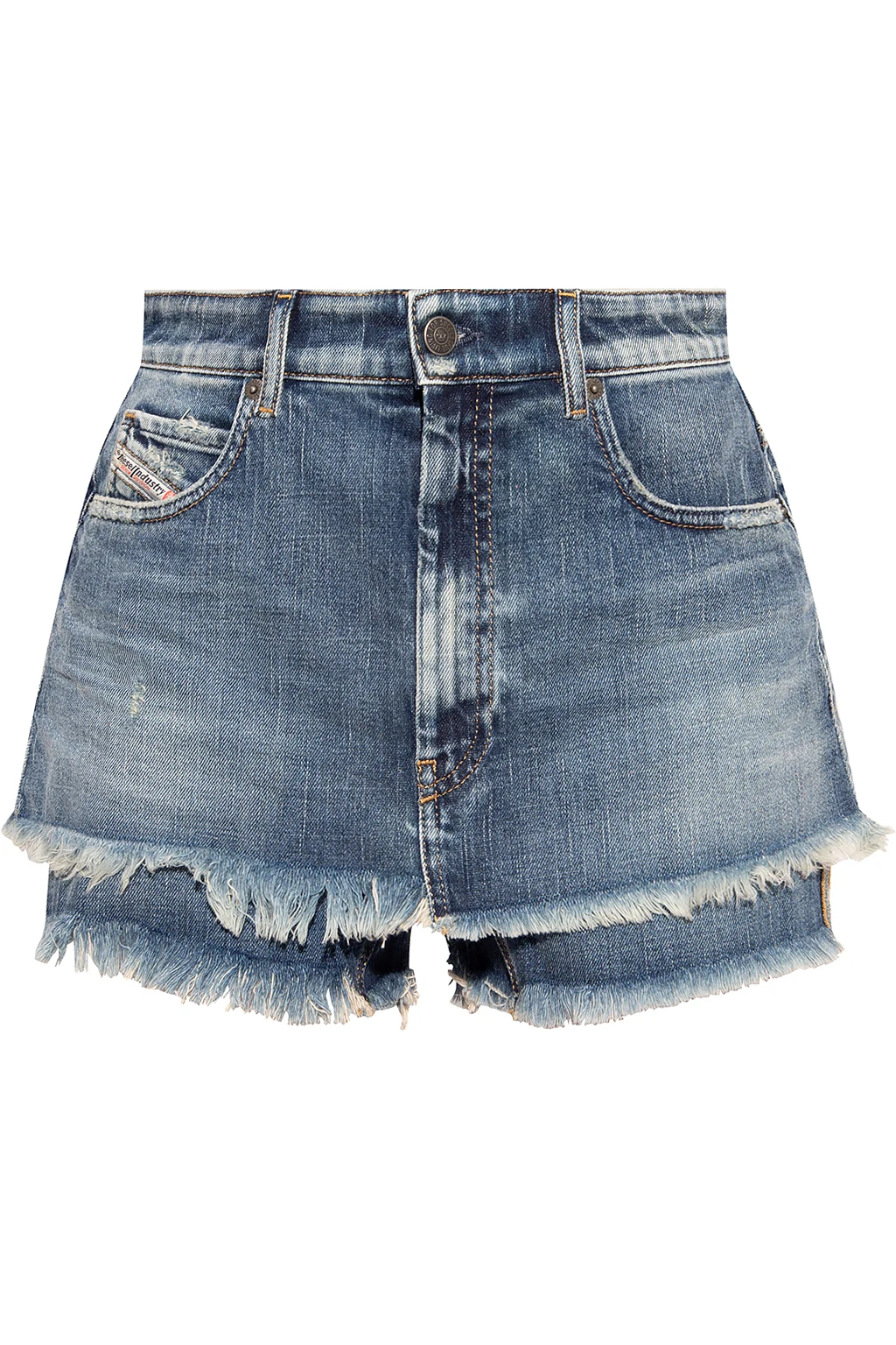 BLUE Denim shorts with logo