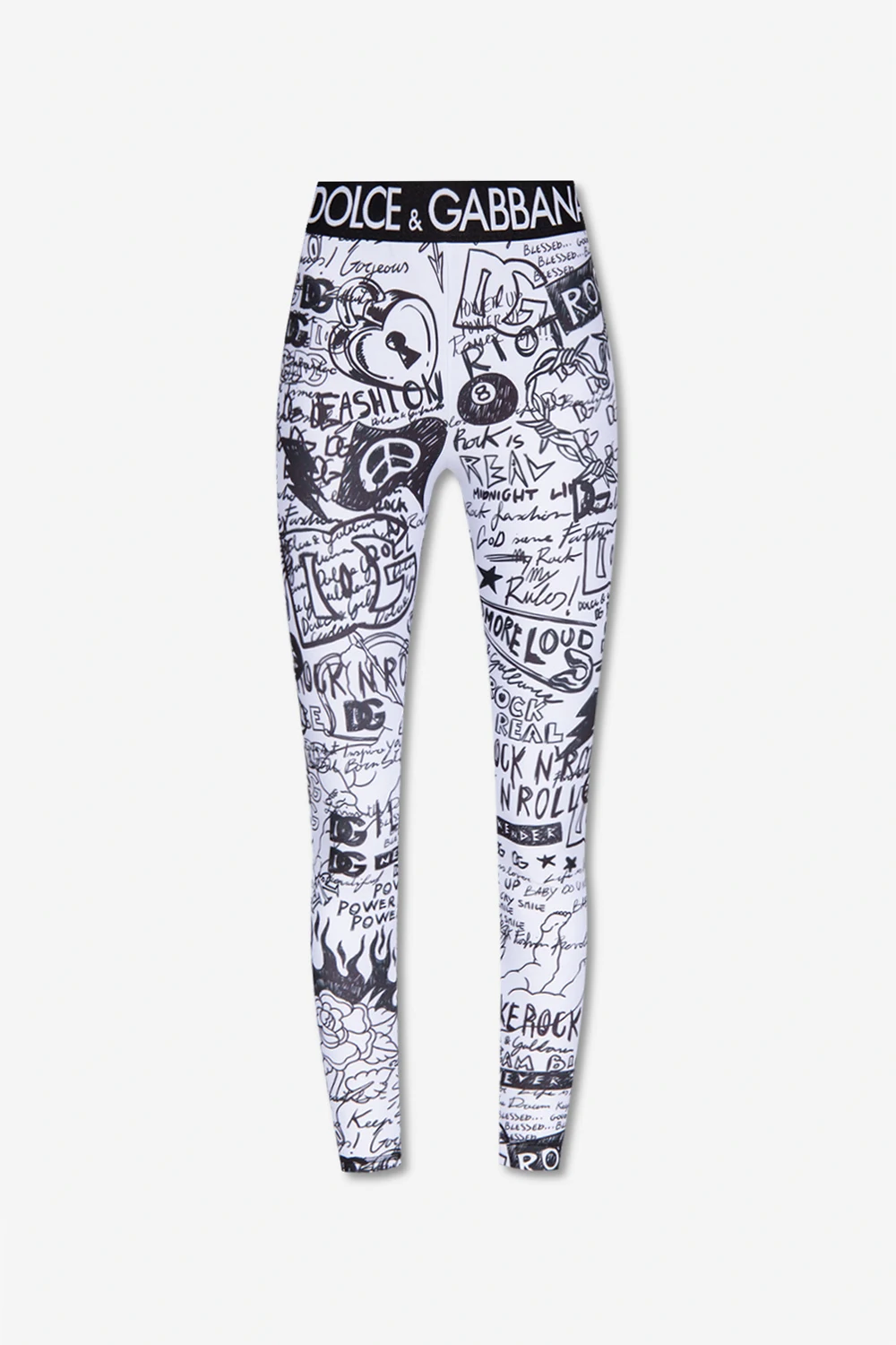 WHITE Printed leggings