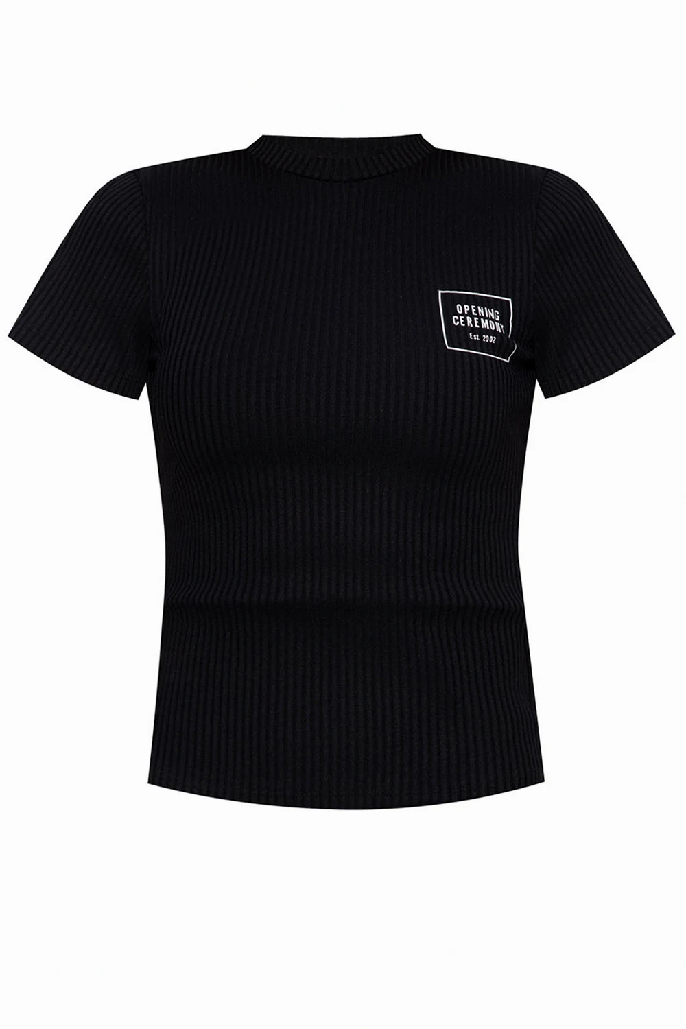 Prążkowany t-shirt z logo