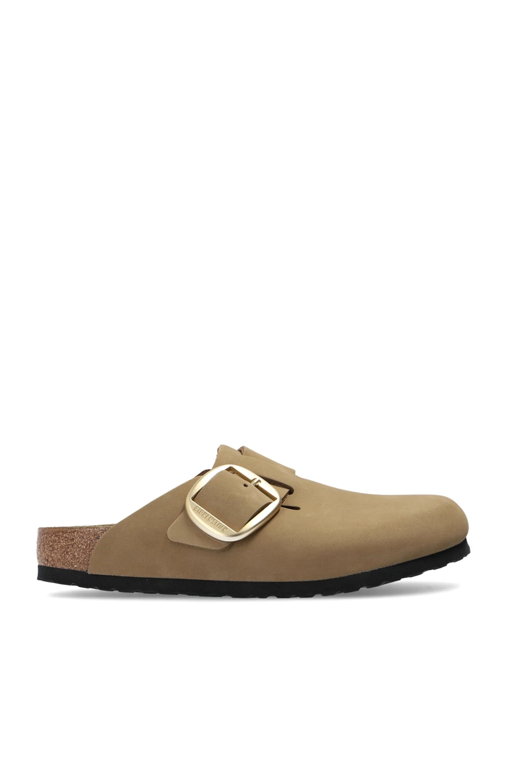 beige ‘Boston Big Buckle’ slides