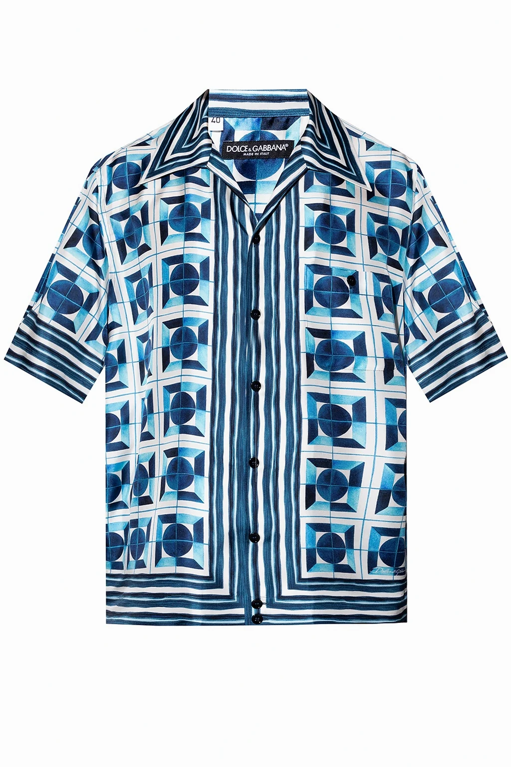 BLUE Patterned shirt with short sleeves