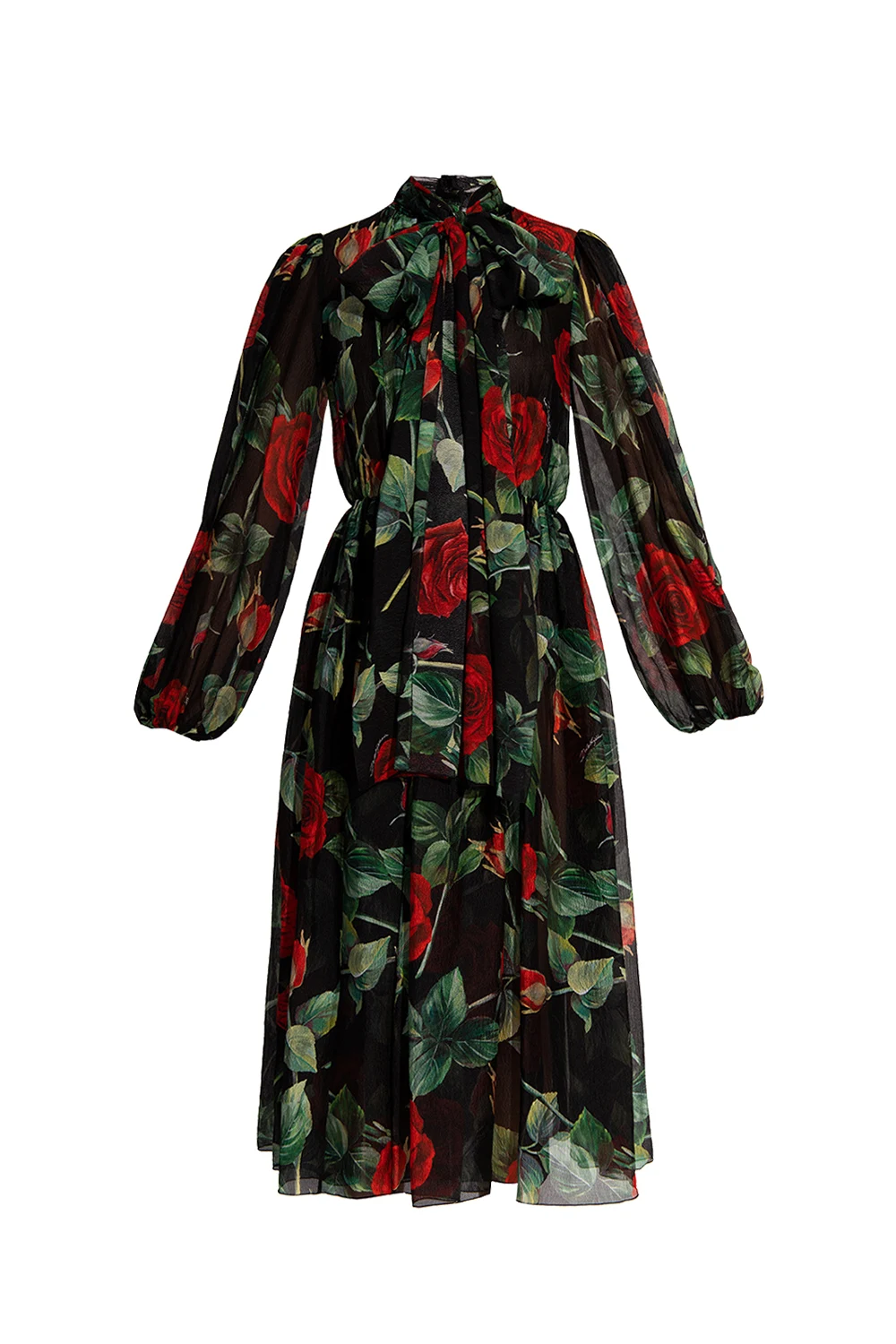 BLACK Dress with floral motif
