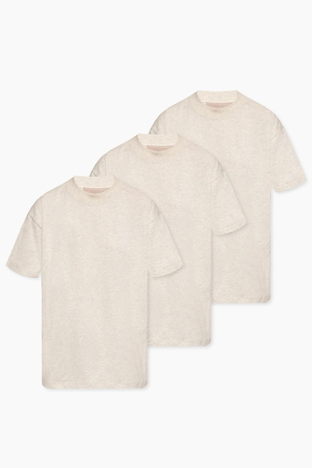 beige Branded T-shirt 3-pack