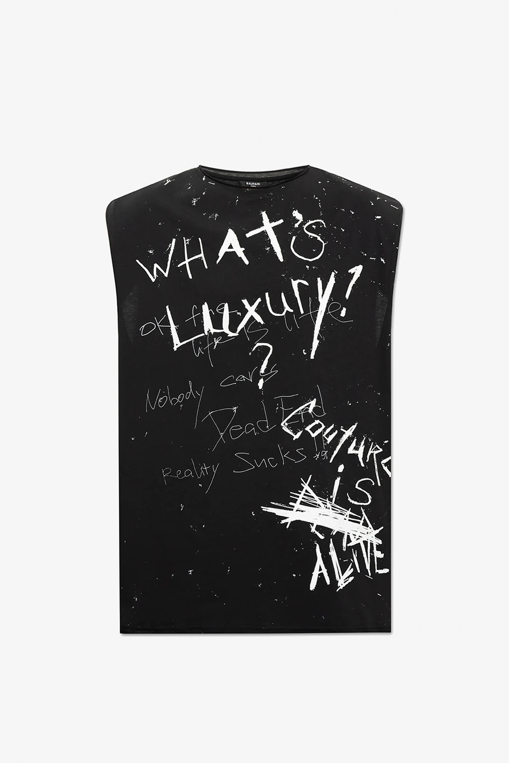 BLACK Sleeveless T-shirt