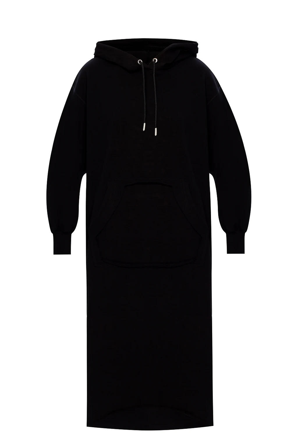 BLACK Long hoodie with logo