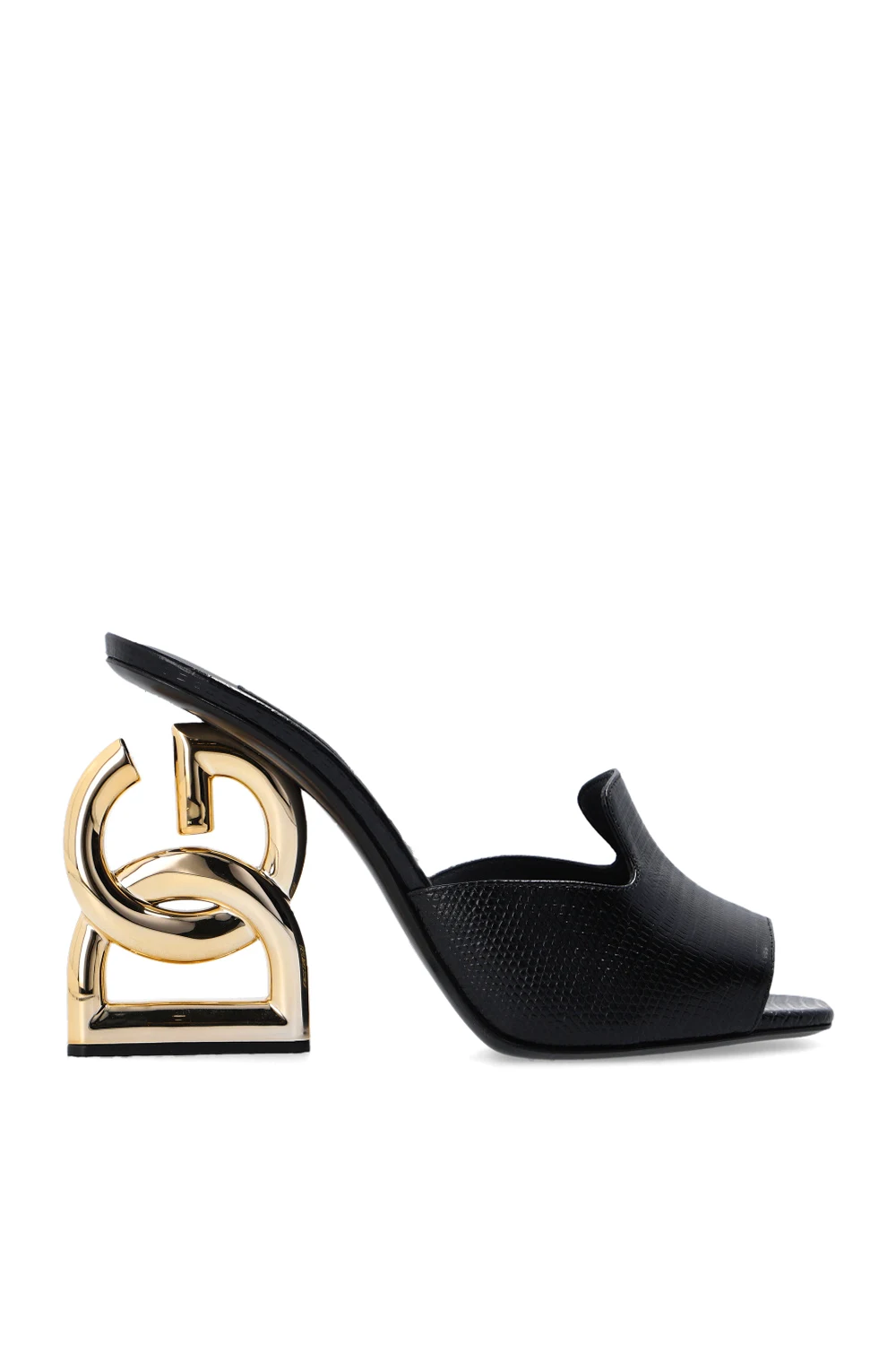 BLACK Heeled mules