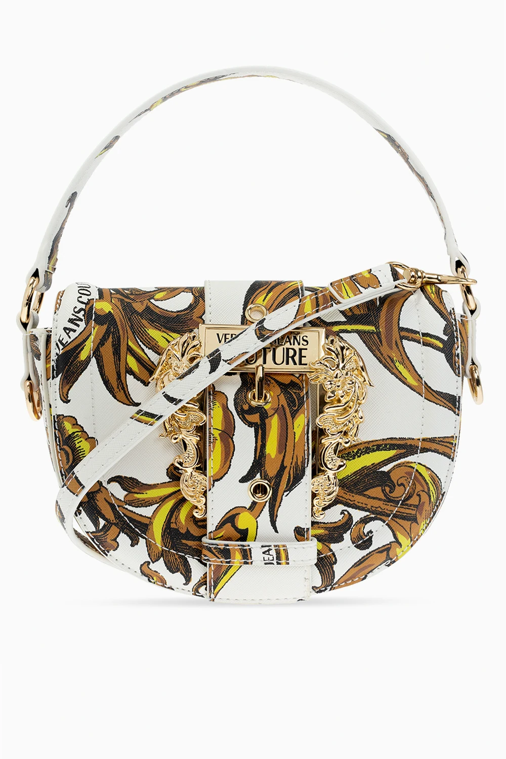 WHITE Shoulder bag with decorative buckle