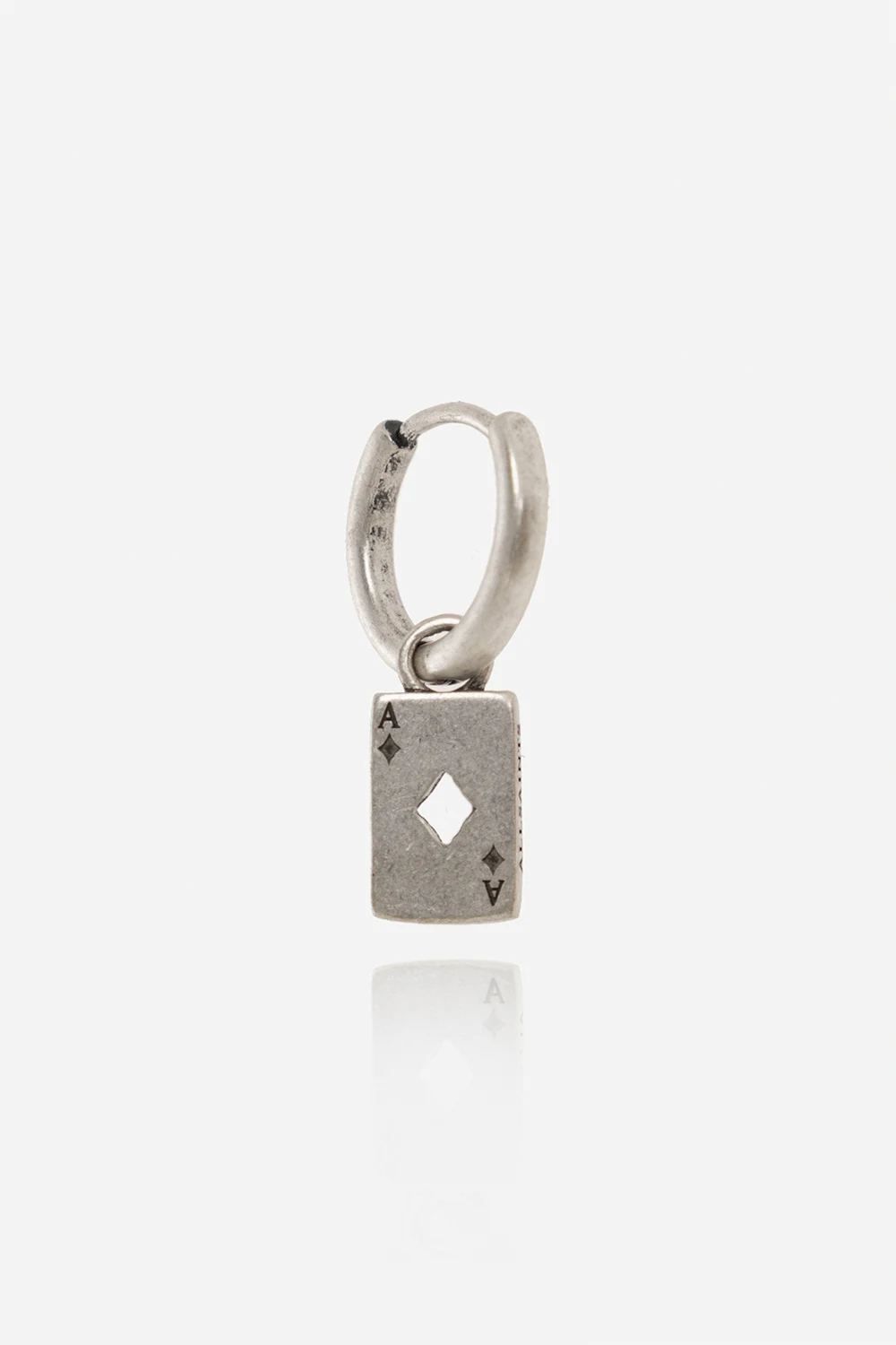 ‘Diamond Card’ silver earring