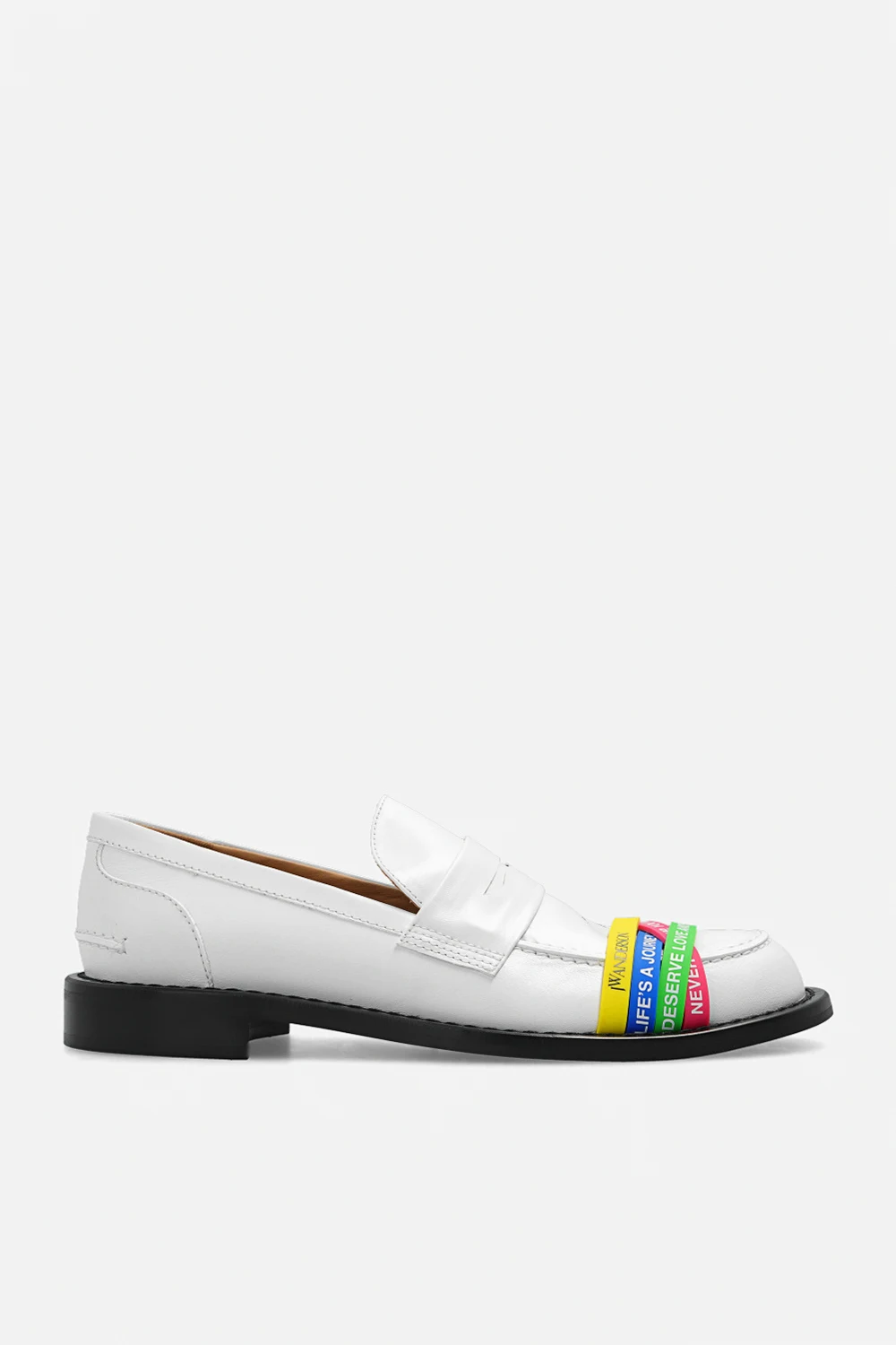 WHITE Leather loafers