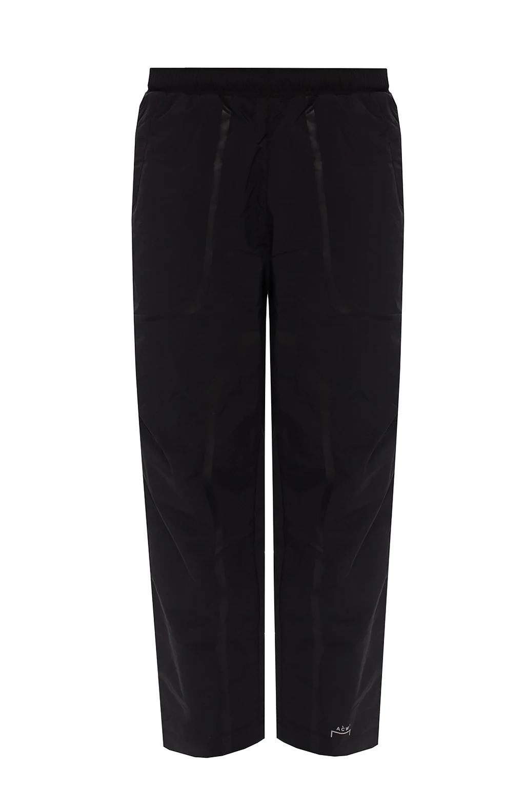 BLACK Nylon track pants