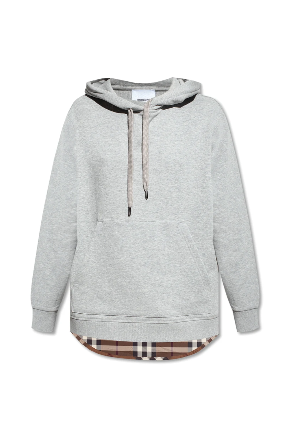GREY Hoodie with check insert