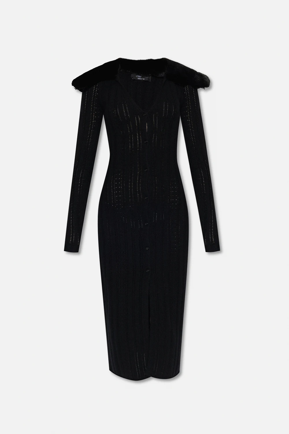 Dress with fur collar