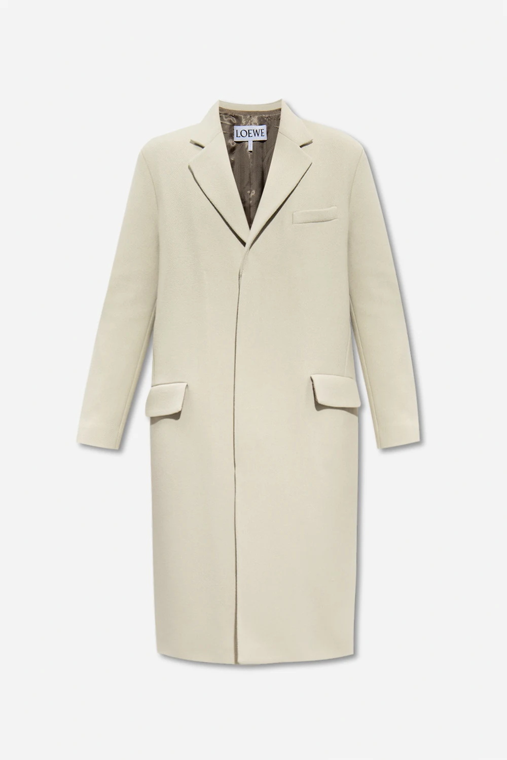 cream Wool single-breasted coat
