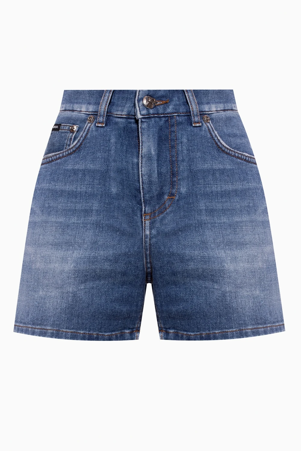 BLUE Distressed denim shorts