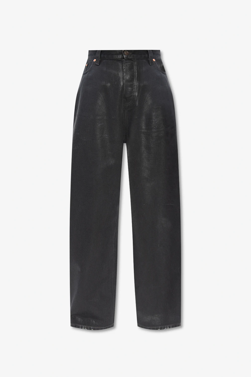 Woskowane jeansy typu ‘baggy’