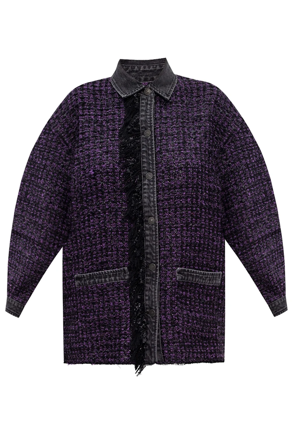 PURPLE Denim-trimmed tweed jacket