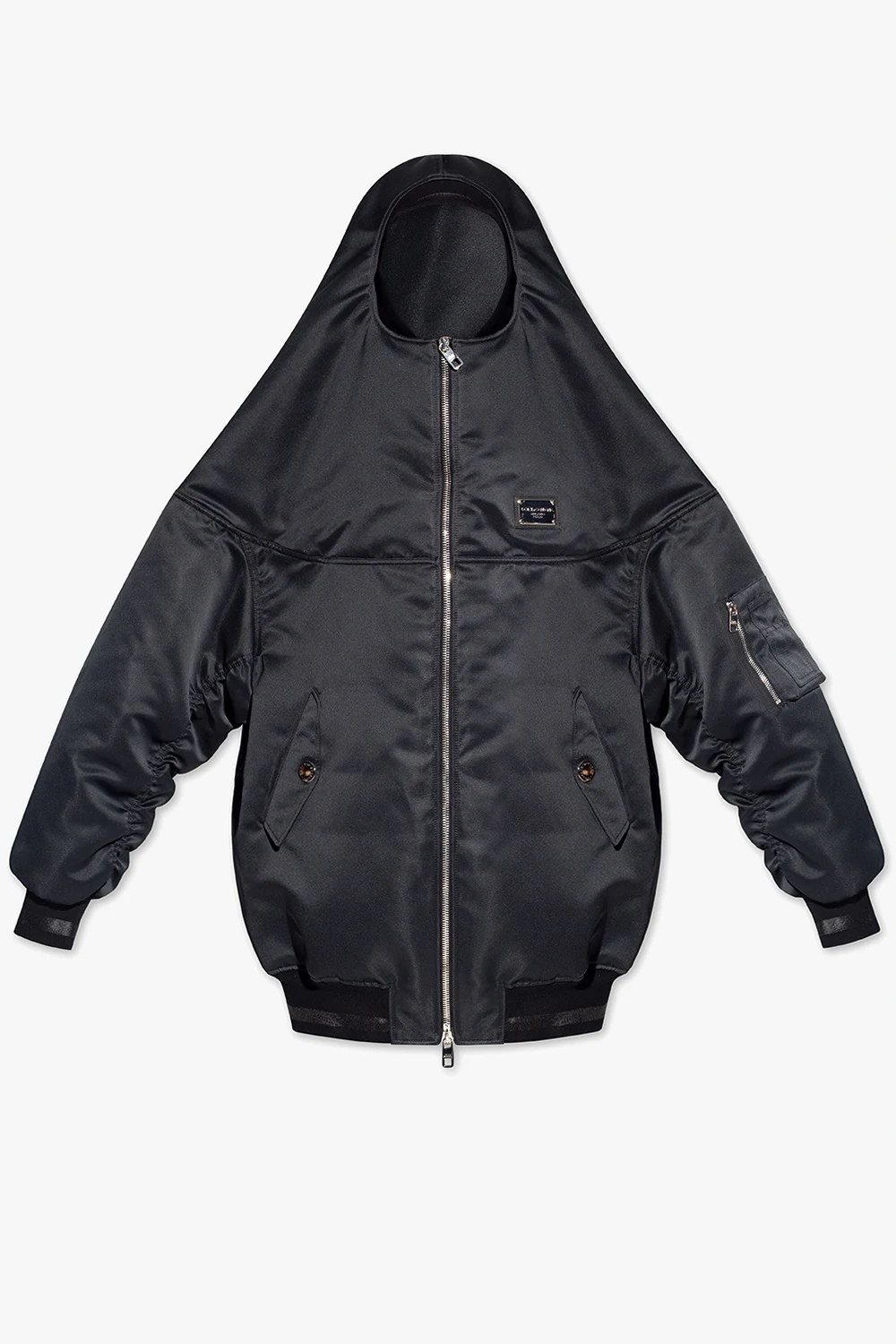 BLACK Oversize satin jacket