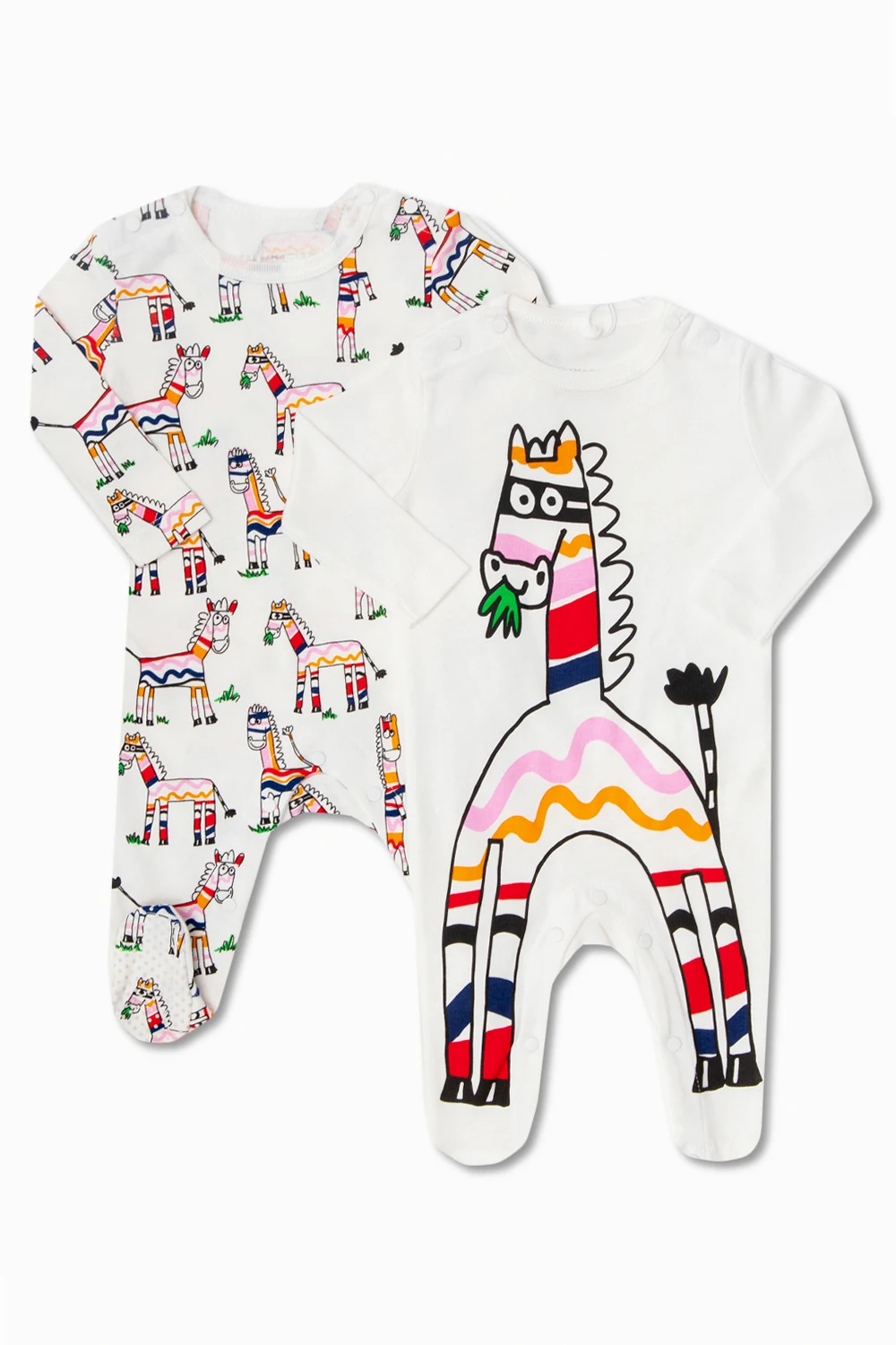WHITE Babygrow two-pack