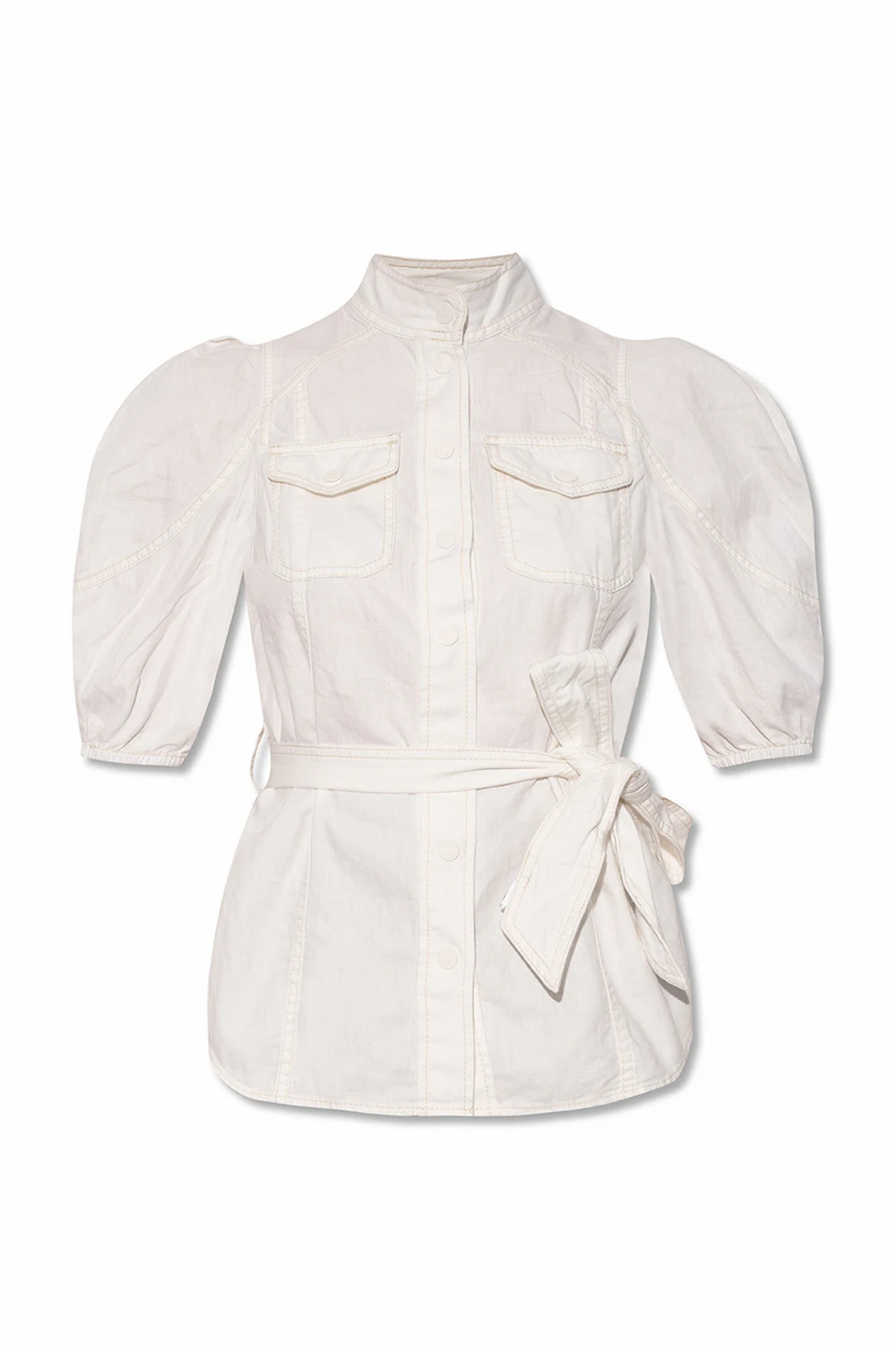 Shirt with high neck