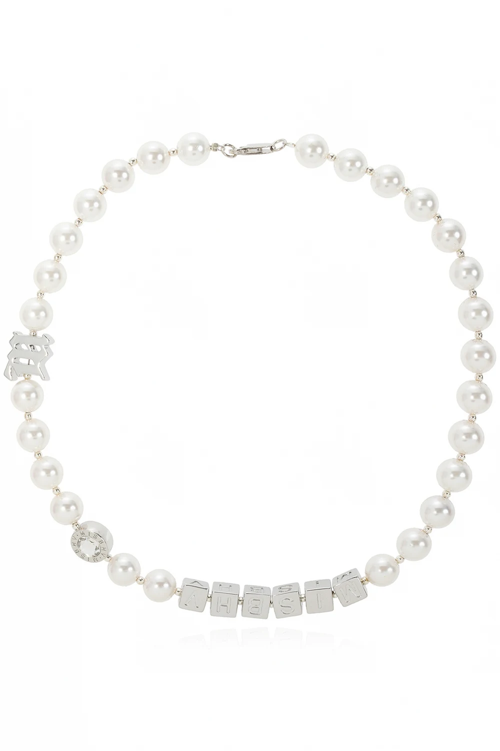 Pearl necklace with monogram