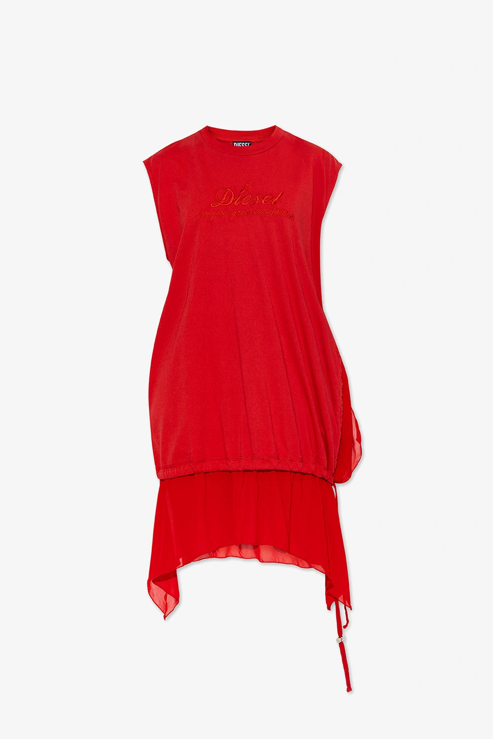 RED ‘D-ROLLETTE’ sleeveless dress