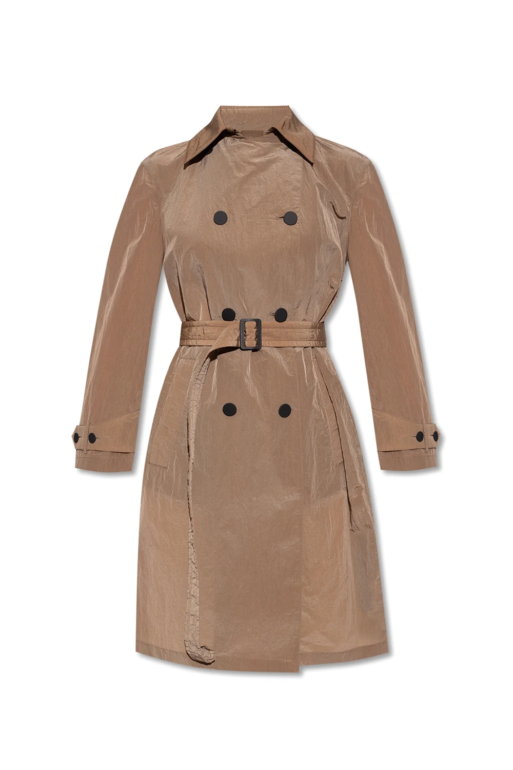 BROWN Double-breasted trench coat