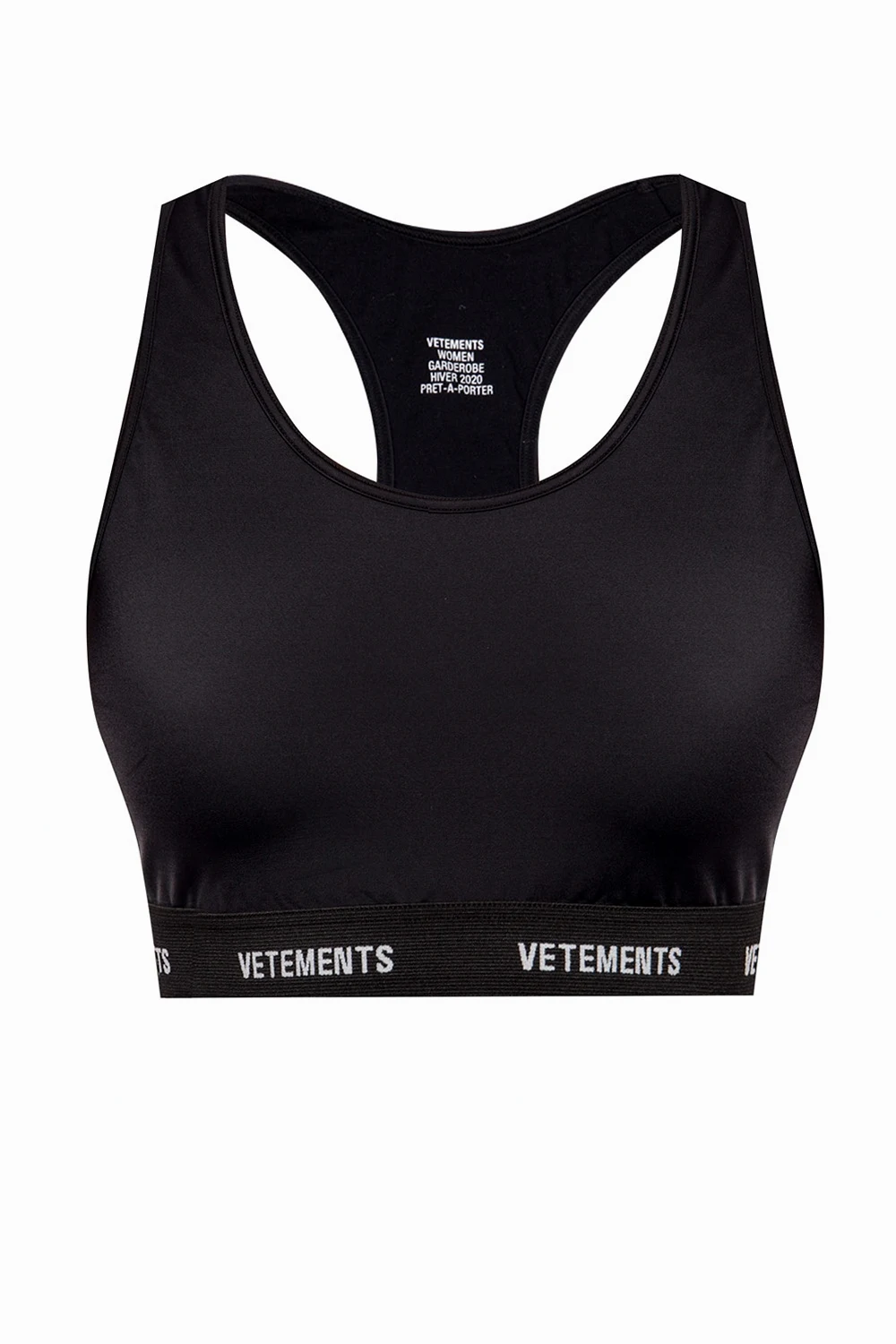 BLACK Logo-embroidered sports bra