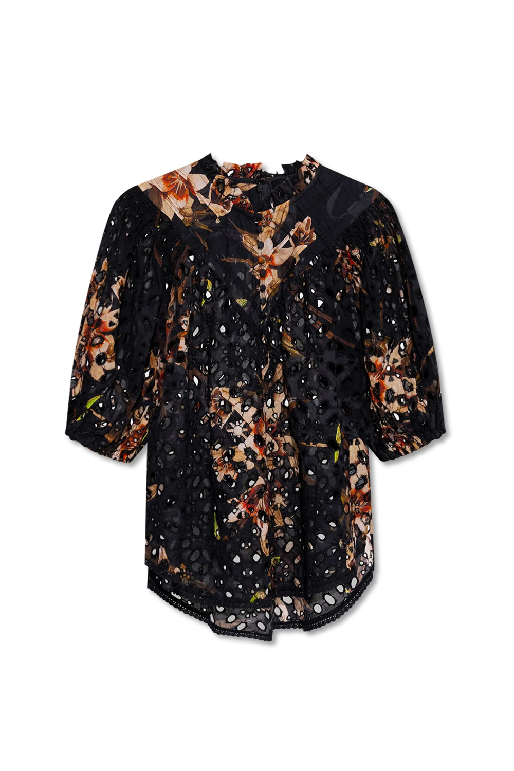 BLACK ‘Tila’ top with floral motif