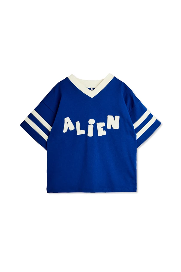 MARINEBLAU T-Shirt mit V-Ausschnitt