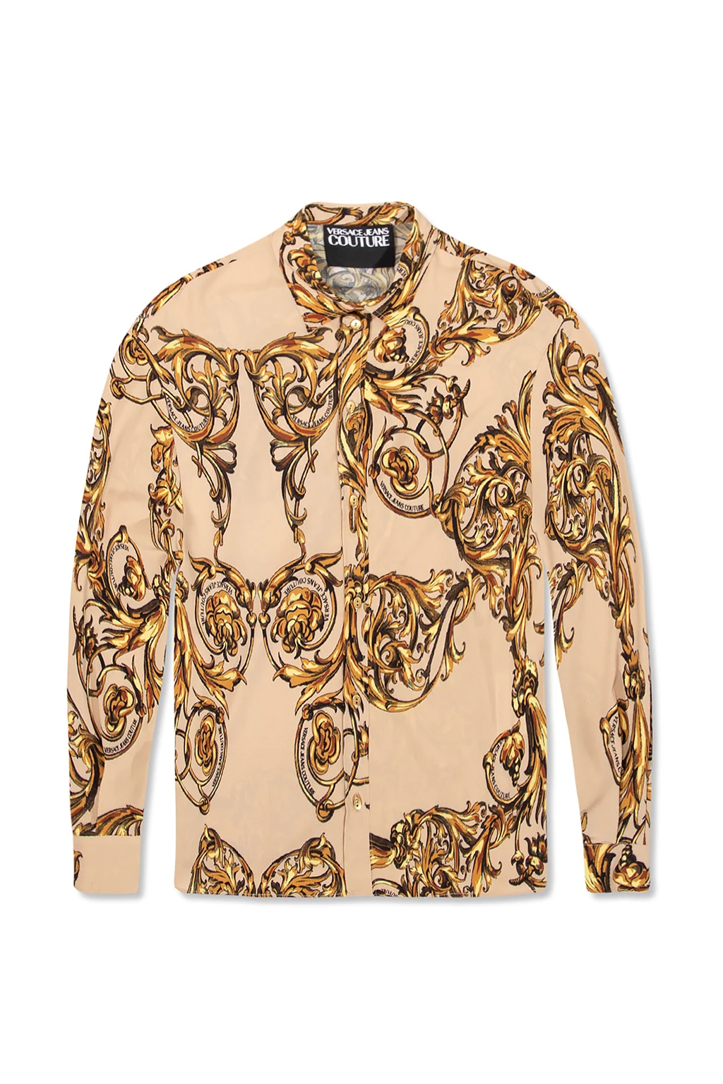 beige Barocco-printed shirt