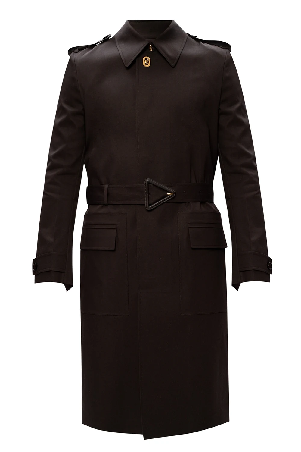 Trench coat with decorative fastening