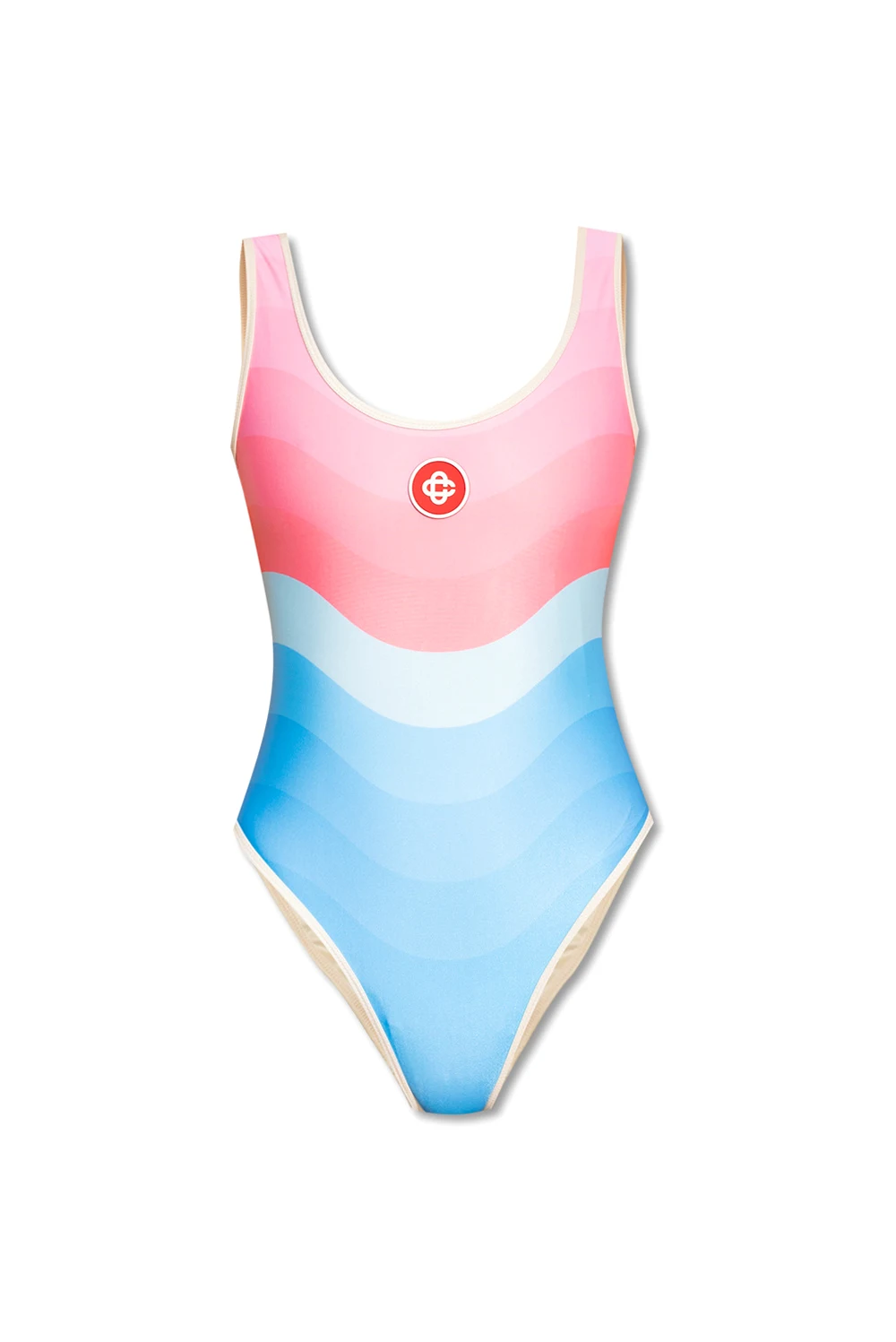 One-piece swimsuit with logo