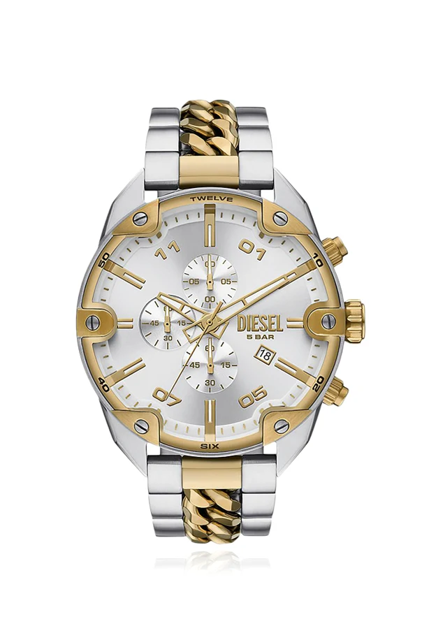 SREBRNY Stalowy zegarek `Spiked`