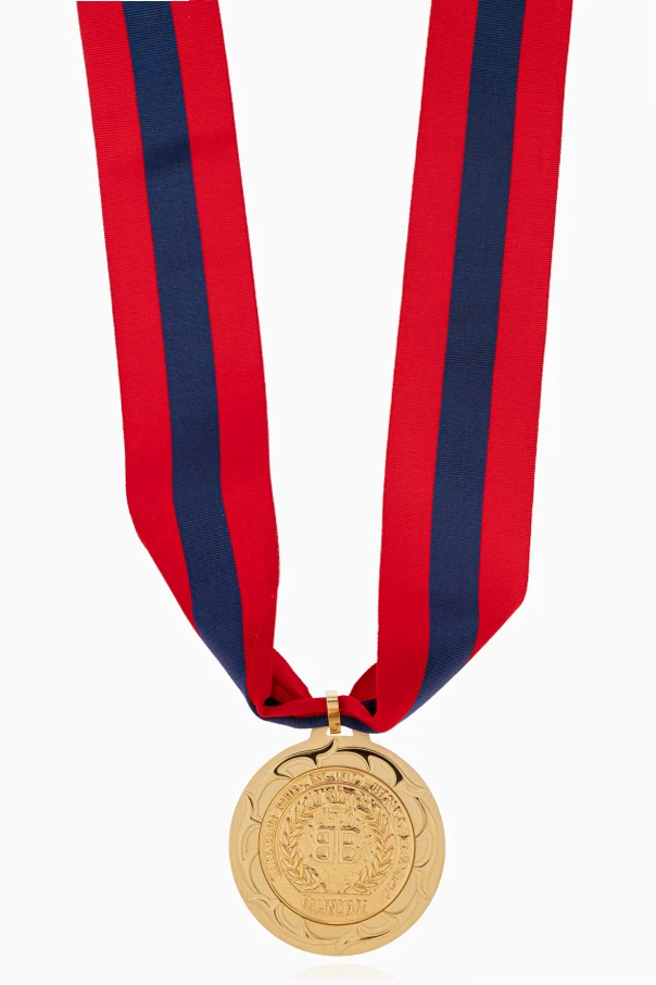 RED Necklace with a round pendant