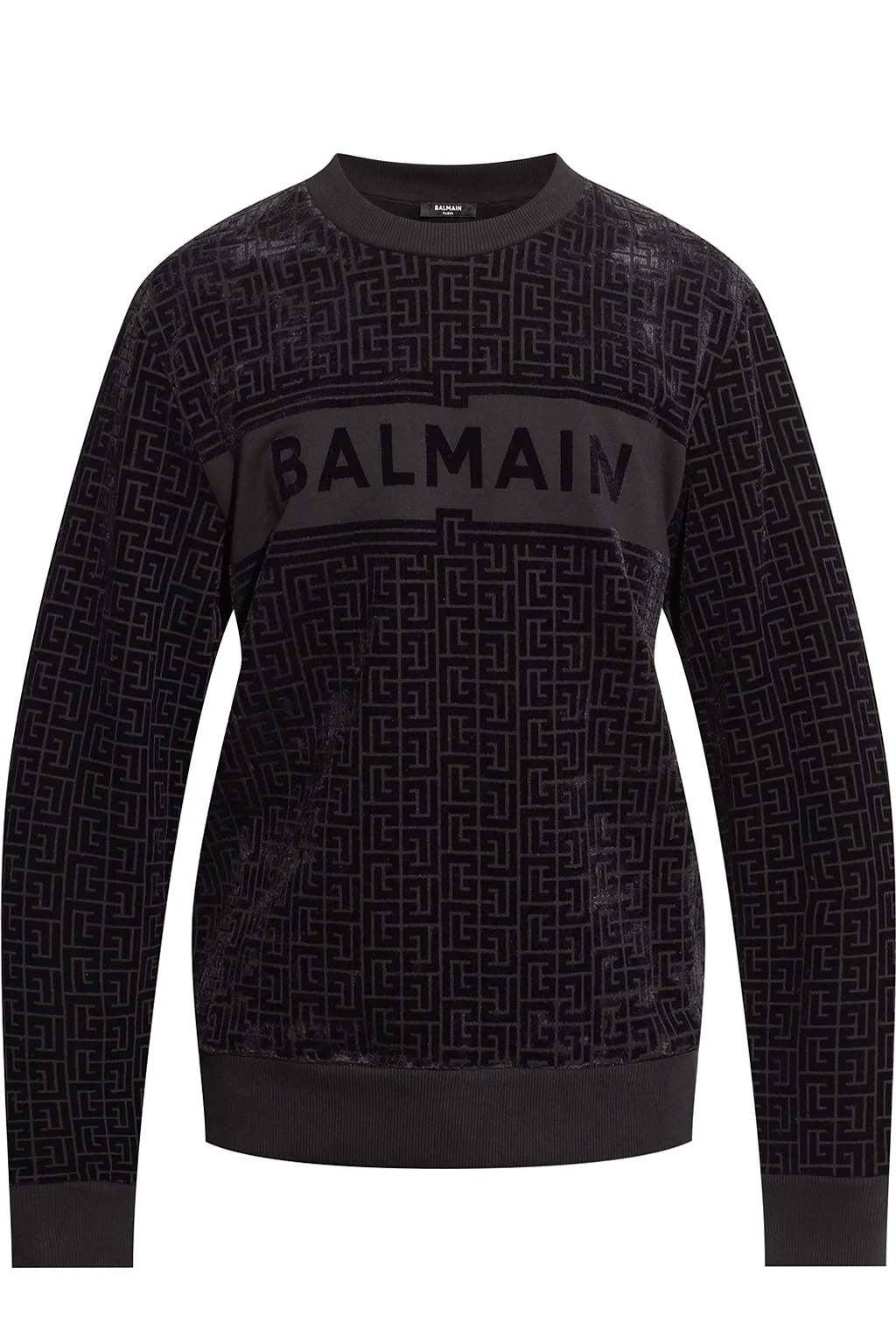 BLACK Sweatshirt with velvet monogram