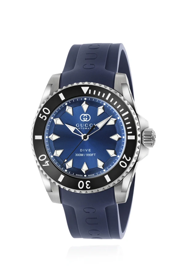 GRANATOWY Stalowy zegarek