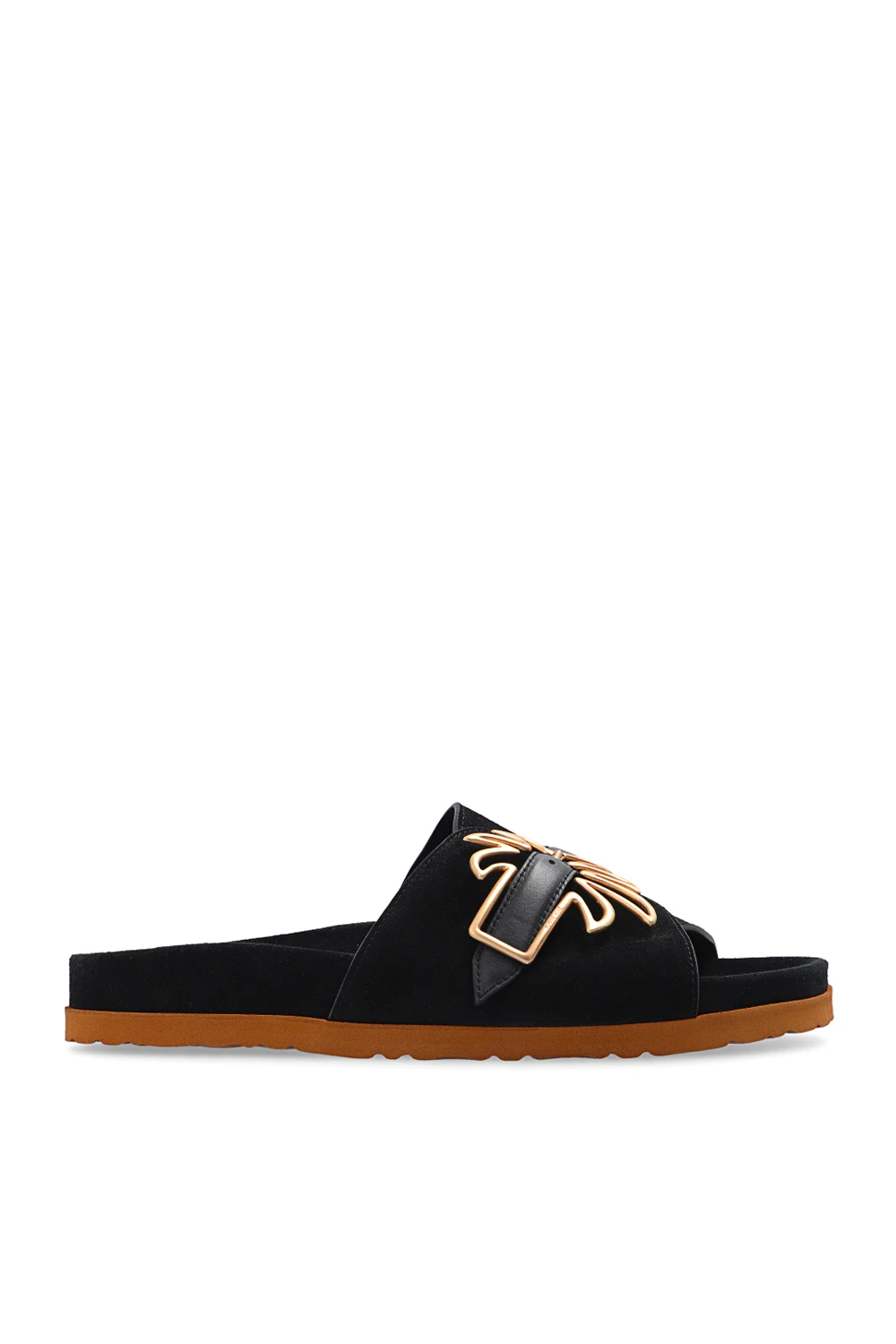 BLACK Suede slides