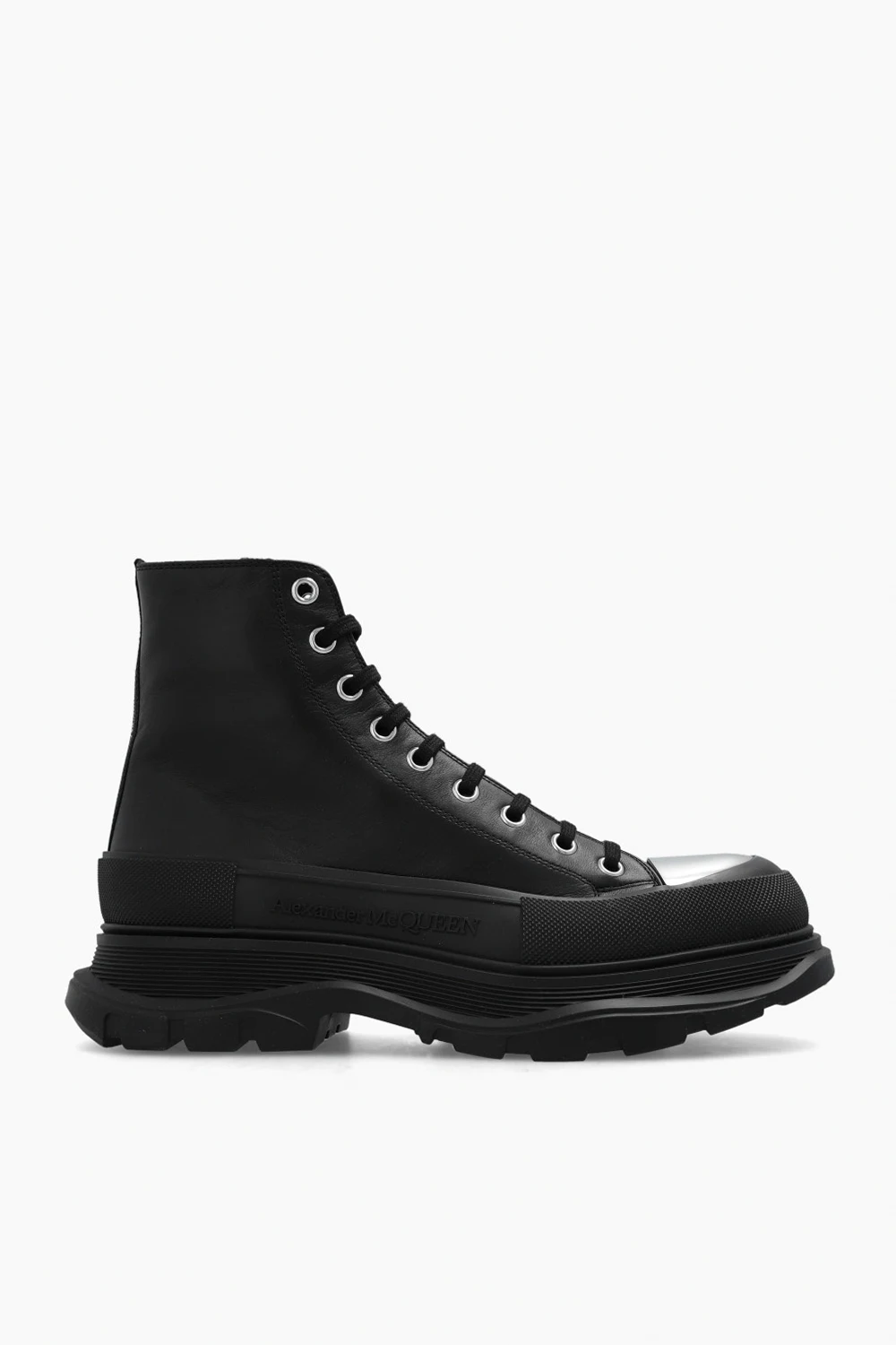 Leather high-top sneakers