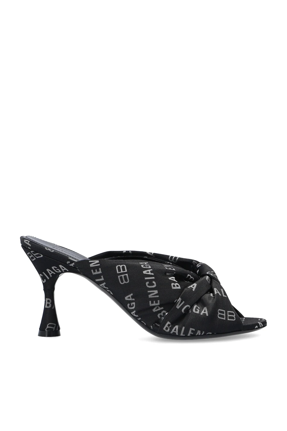 Klapki na obcasie z logo