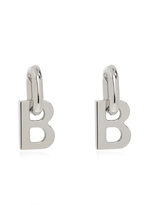 SILBER Brass logo earrings