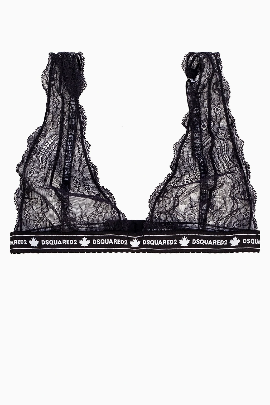 Lace bra with logo