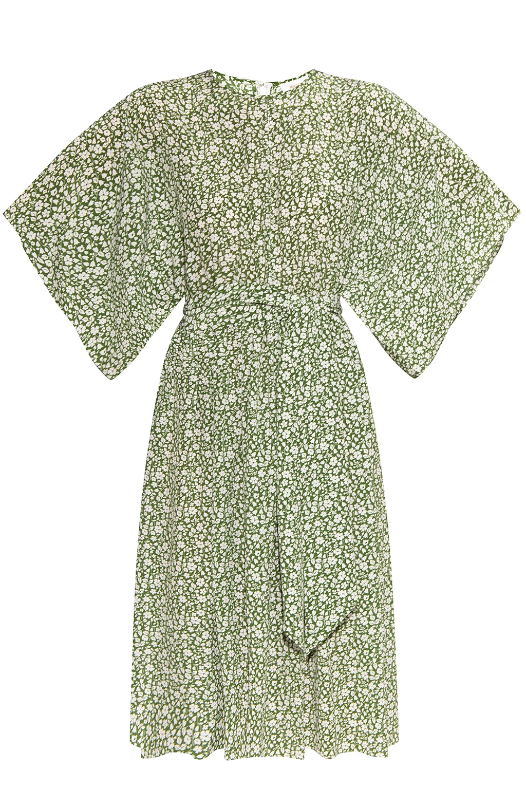 Patterned dress with slits