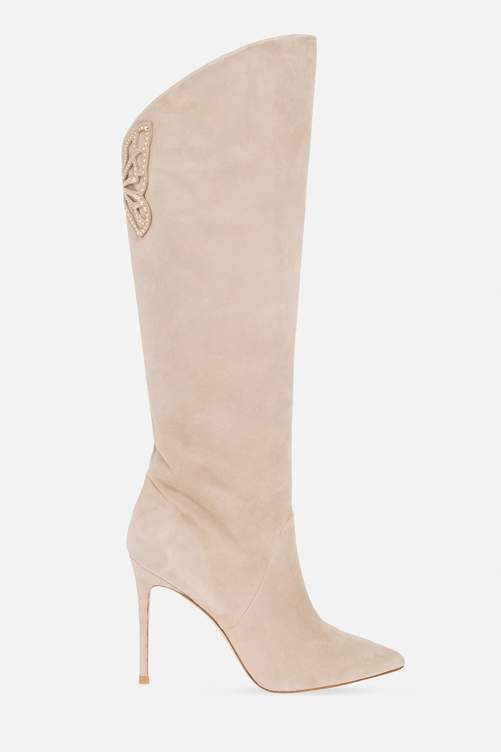 beige ‘Asha’ heeled knee-high boots