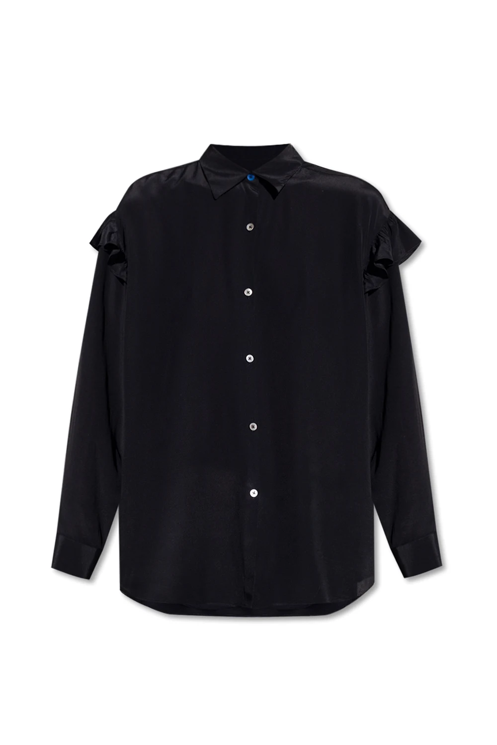 Satin shirt with ruffles