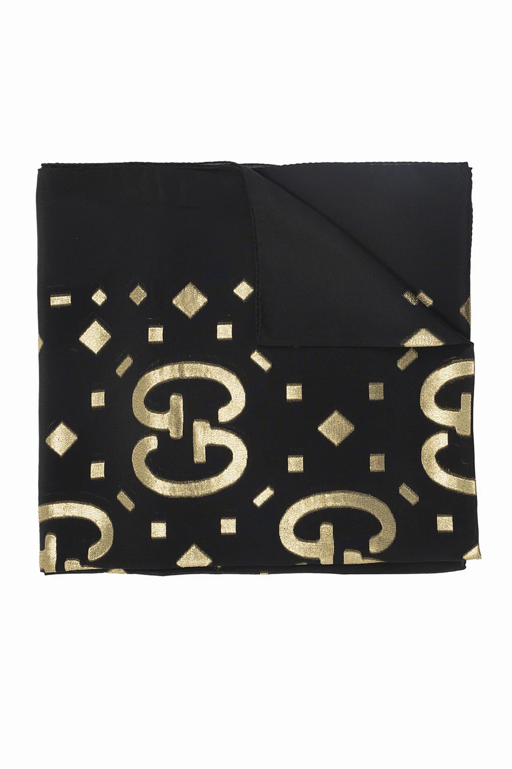 BLACK Silk scarf with logo