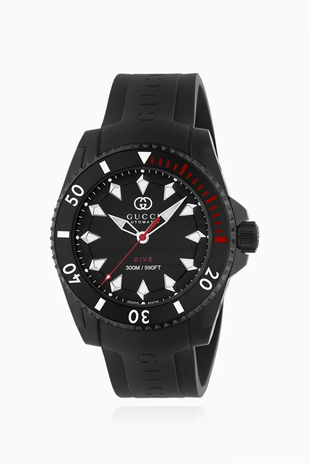 CZARNY Zegarek  na gumowym pasku