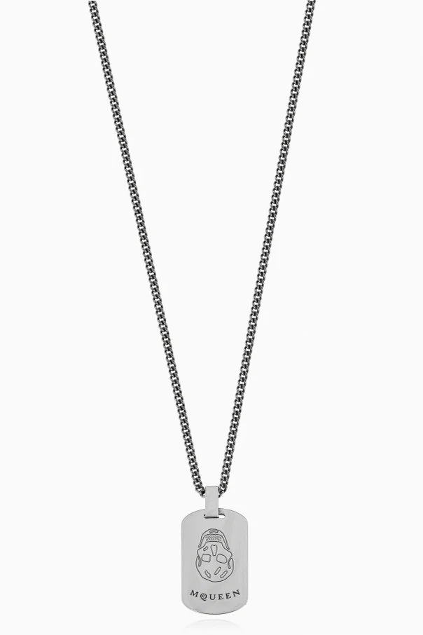 SILBER Halskette mit Anhänger mit eingraviertem Logo